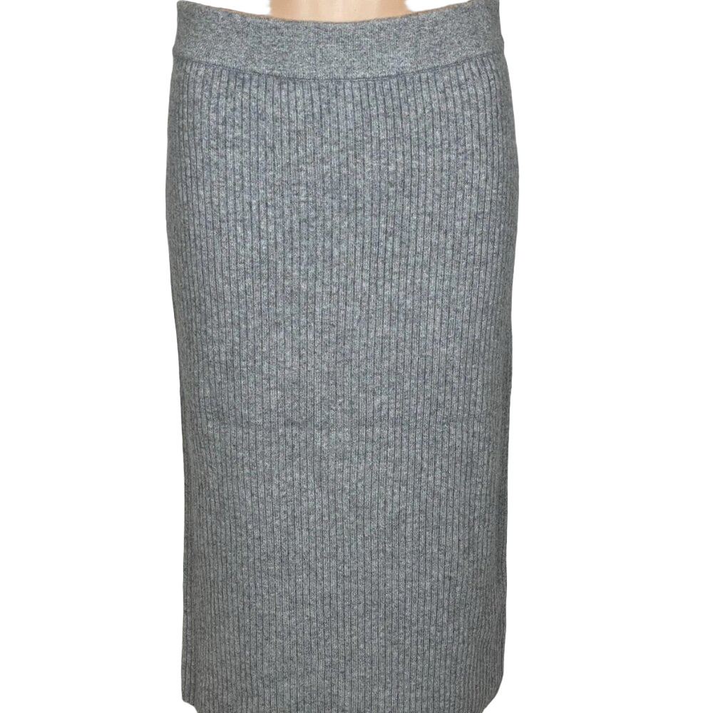 NEW EMILIA GEORGE Women's Skirt Knit Frankie Knee Length Maternity Size S Grey